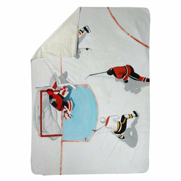 Begin Home Decor 60 x 80 in. Eventful Hockey Game-Sherpa Fleece Blanket 5545-6080-SP74